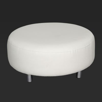Image of Soho White Faux Leather Ottoman
